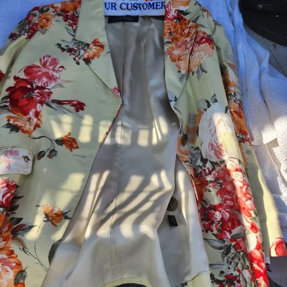 Vintage Linda Allard  Ellen Tracy‎ floral Blazer L - Picture 16 of 16